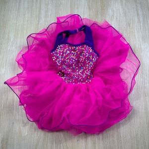 Weissman Pink I Wanna Dance With Somebody Trim Sequin Dance Costume Musical SC